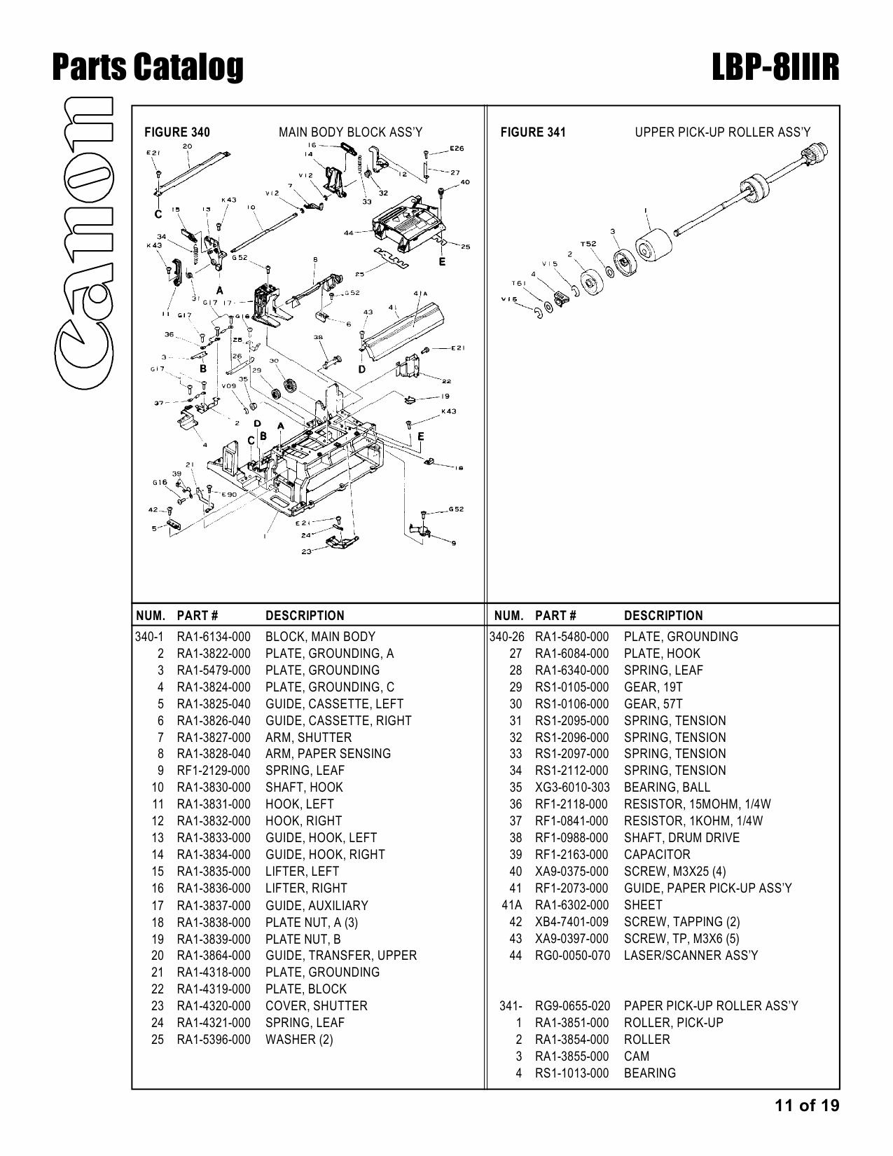 Canon imageCLASS LBP-8IIIR Parts Catalog Manual-5